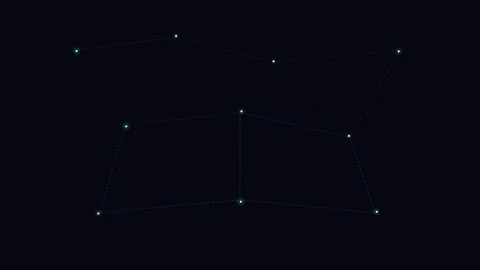 The constellation cassiopeia depicted as a glowing cluster of star points 動画素材 338310876