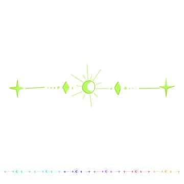 Constellation celestial divider border vector cartoon graphic Stock Illustration