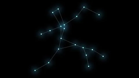Constellation Centaurus on a black background. Glowing blue stars are connected Stock Illustration