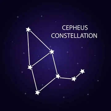 The constellation of Cepheus with bright stars. Vector illustration. Stock Illustration