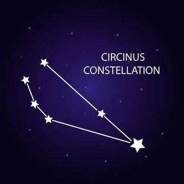 The constellation of Circinus with bright stars. Vector illustration. Stock Illustration