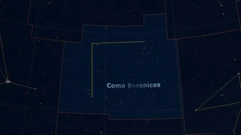 Constellation of Coma Berenices outlined. Imagery Stock Illustration