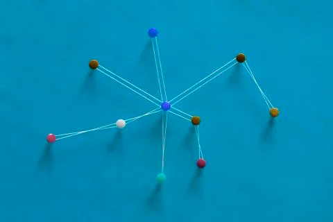 A constellation creative concept made with dots and rope knit Stock Photos