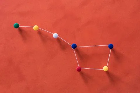 A constellation creative concept made with dots and rope knit Stock Photos