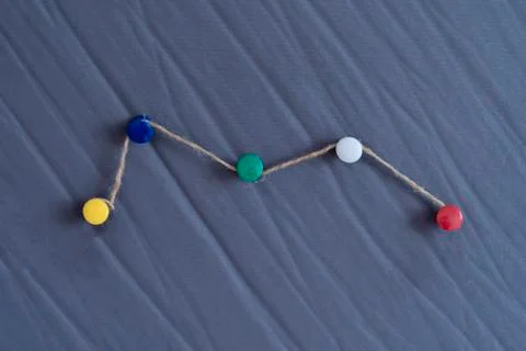 A constellation creative concept made with dots and rope knit Stock Photos