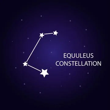 The constellation of Equuleus with bright stars. Vector illustration. Stock Illustration
