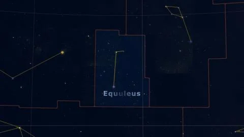 Constellation of Equuleus outlined. Imagery Stock Illustration