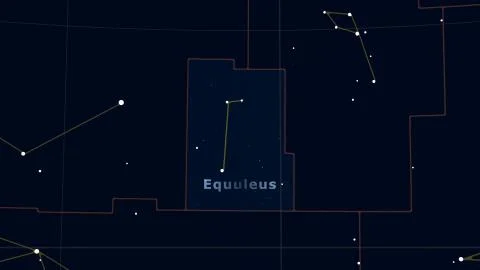 Constellation of Equuleus outlined. Shapes Stock Illustration
