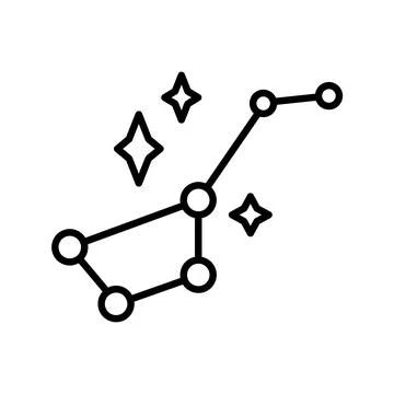 Constellation flat icon. Pictogram for web. Line stroke. Isolated on white ba Stock Illustration