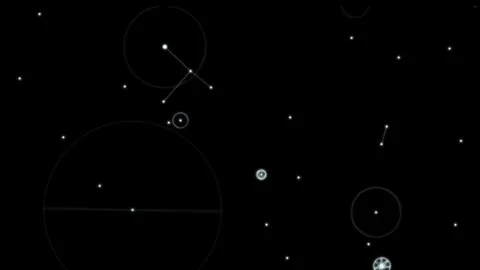 Constellation of Geometric Figures in Space. Geometric figures and constellation 스톡 동영상 281911639