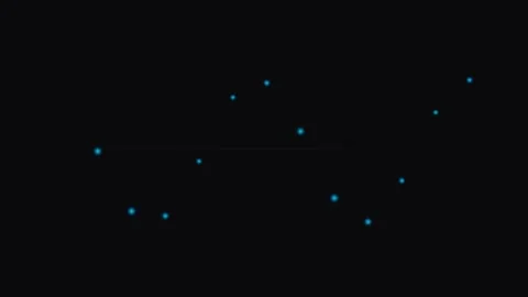 A constellation of glowing blue dots arranged against a deep black background Video stock 339619296