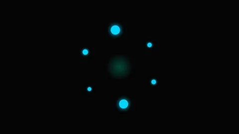 A constellation of glowing blue dots arranged in a circular pattern on black Stock Footage 339619347