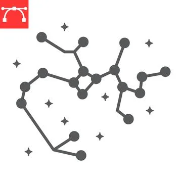 Constellation glyph icon Stock Illustration