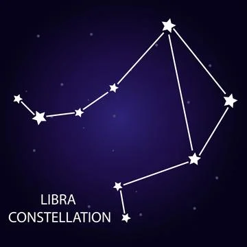 The constellation Libra with stars. Vector illustration. Stock Illustration