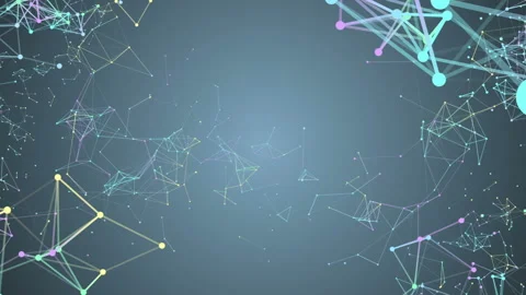 Constellation of particles. processes of system transformation. molecular Stock Footage 87212250