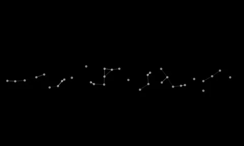 Constellation Patterns in a Starry Night Sky Art on Black Background Stock Footage 341922373