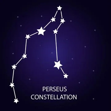 The constellation of Perseus with bright stars. Vector illustration. Stock Illustration