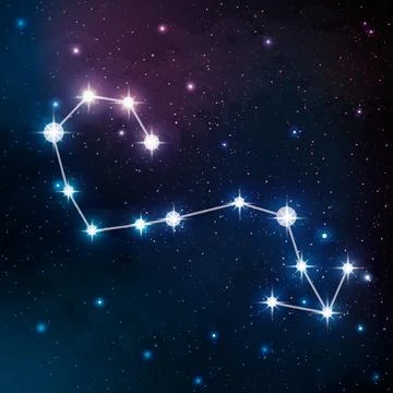 Constellation Scorpio in the night sky Stock Illustration