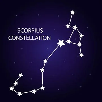 The constellation of Scorpius with bright stars. Vector illustration. Stock-Illustration