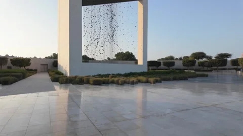 Constellation sculpture of Sheikh Zayed inside cube monument at Founder Memorial Vidéo 331343816
