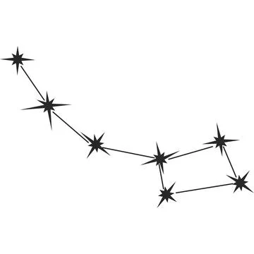 A constellation in space. Flat black icon. Vector. Stock Illustration
