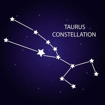The constellation of Taurus with bright stars. Vector illustration. Stock Illustration