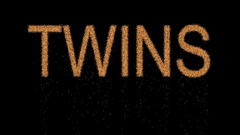 Constellation of a TWINS appears from the sand, then crumbles. Alpha channel Video stock 84035448