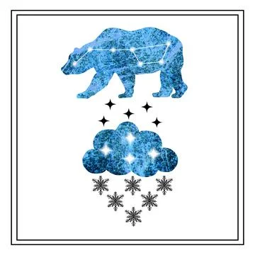 Constellation ursa major starfall cloud cloud snowing Stock Illustration