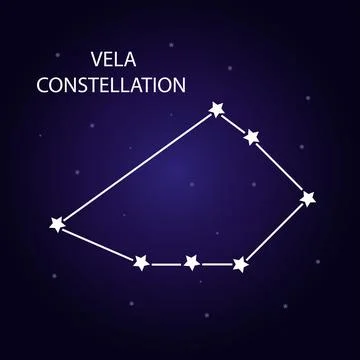 The constellation of Vela with bright stars. Vector illustration. Stock-Illustration