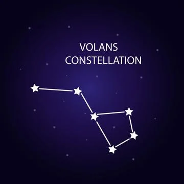 The constellation of Volans with bright stars. Vector illustration. Illustrazione stock