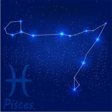 Constellation pisces 스톡 일러스트