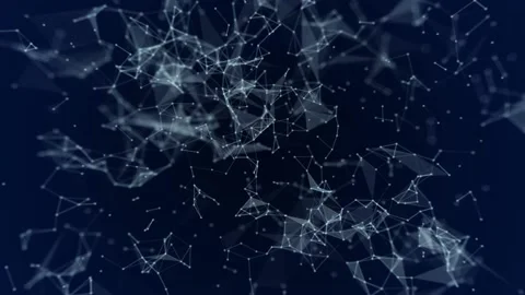 Constellations And Geometric Lines Over Black Background Vidéo 142629490