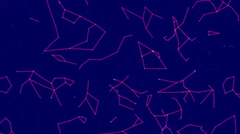 Constellations appear in the night sky Stock Footage 50563853