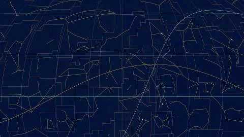 Constellations, Ecliptic overview. Imagery, 120 RA Stock Illustration