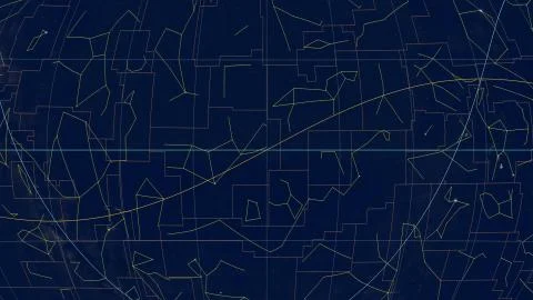 Constellations, Ecliptic overview. Imagery, 180 RA Stock Illustration