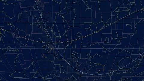 Constellations, Ecliptic overview. Imagery, 240 RA Stock Illustration