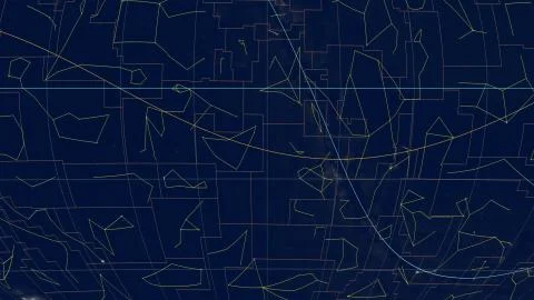 Constellations, Ecliptic overview. Imagery, 300 RA Stock Illustration