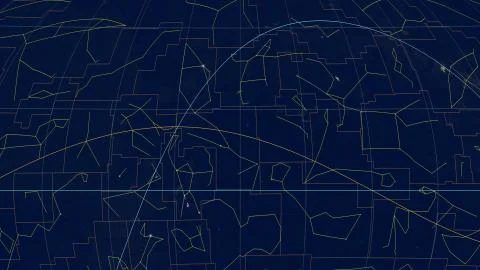 Constellations, Ecliptic overview. Imagery, 60 RA Stock Illustration