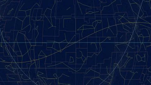 Constellations, Ecliptic overview. Tycho, 180 RA Stock Illustration