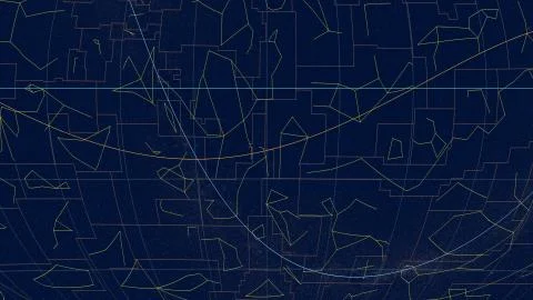 Constellations, Ecliptic overview. Tycho, 240 RA Stock Illustration