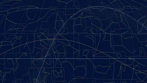 Constellations, Ecliptic overview. Tycho, 60 RA Stock Illustration