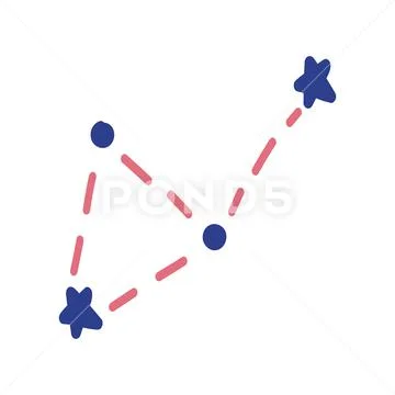 Constellations made in a doodle style. Vector graphics of space themes with c Illustrazione stock