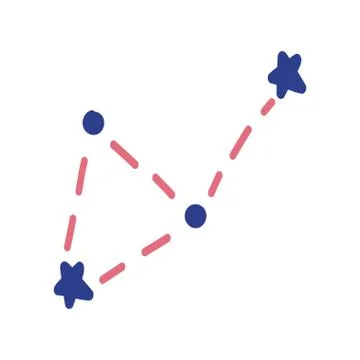 Constellations made in a doodle style. Vector graphics of space themes with c Stock Illustration