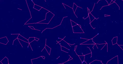 Constellations in the night sky Stock Footage 50564162