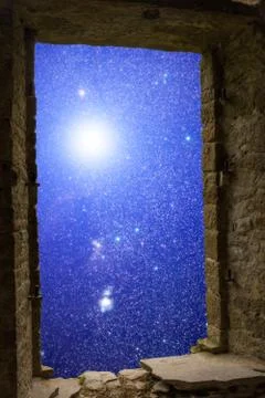 Constellations supernova ancient window Stock Photos