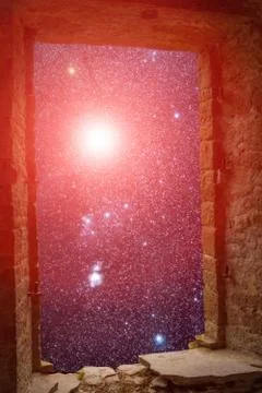 Constellations supernova ancient window Stock Photos