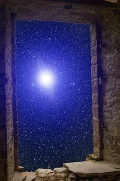 Constellations supernova ancient window Stock Photos