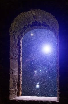 Constellations supernova ancient window Stock Photos