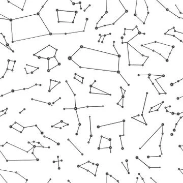 Constellations on white pattern Illustrazione stock