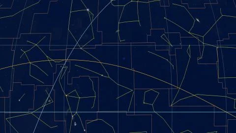 Constellations, Zoom of ecliptic view. Imagery, 60 RA Stock Illustration